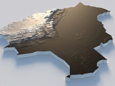 Bolivia Terrain Map Modèle 3D