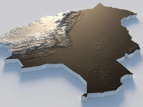 Bolivia Terrain Map 3D Model