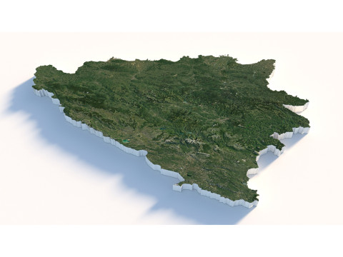 Bosnia and Herzegovina Terrain Map 3Dモデル