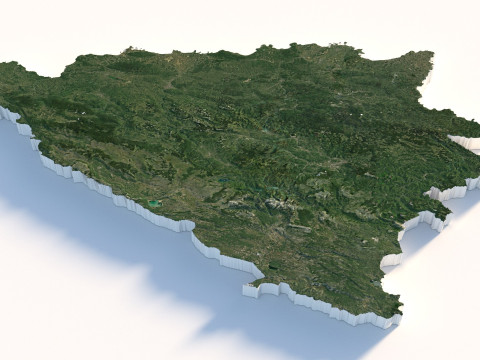Bosnia and Herzegovina Terrain Map 3D Model
