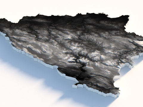 Bosnia and Herzegovina Terrain Map 3D Model