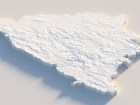 Bosnia and Herzegovina Terrain Map 3D Model