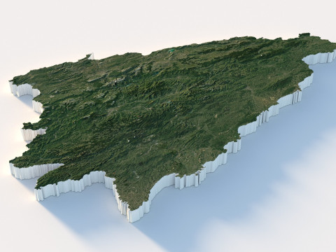 Bosnia and Herzegovina Terrain Map 3D Model