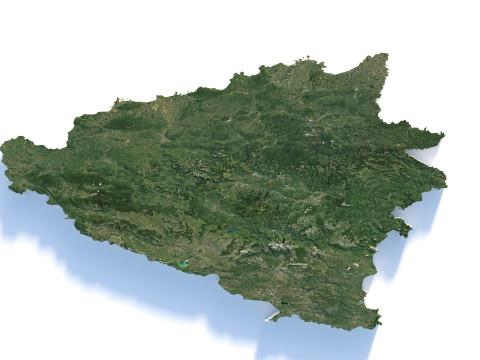 Bosnia and Herzegovina Terrain Map 3D Model