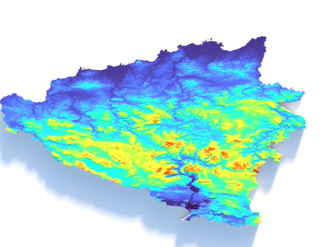 Bosnia and Herzegovina Terrain Map 3D Model