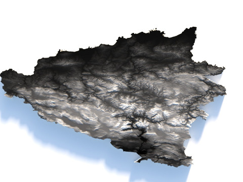 Bosnia and Herzegovina Terrain Map 3D Model
