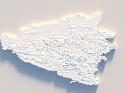 Bosnia and Herzegovina Terrain Map 3D Model