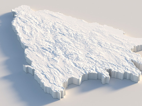 Bosnia and Herzegovina Terrain Map 3D Model