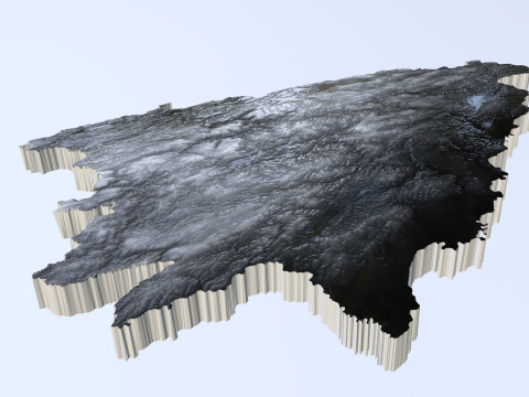 Bosnia and Herzegovina Terrain Map 3D Model