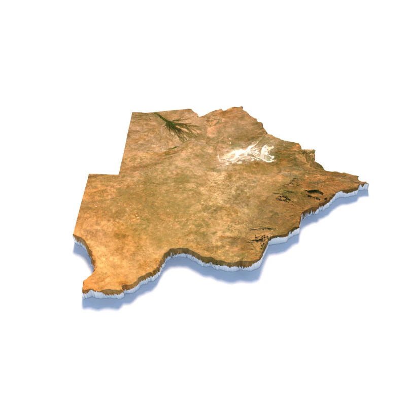 Botswana Terrain Map 3D Model .c4d .max .obj .3ds .fbx .stl .blend 