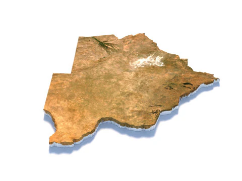 Peta Medan Botswana Model 3D