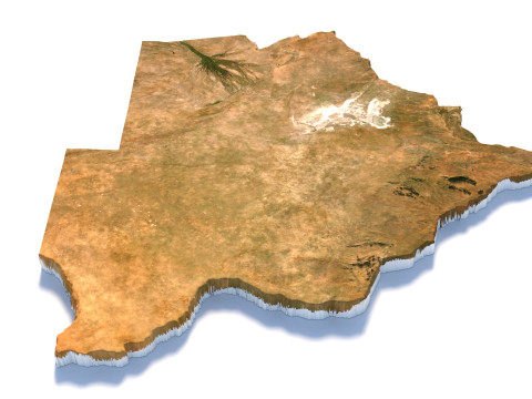 Botswana Terrain Map Model 3D