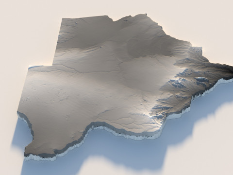 Botswana Terrain Map Model 3D