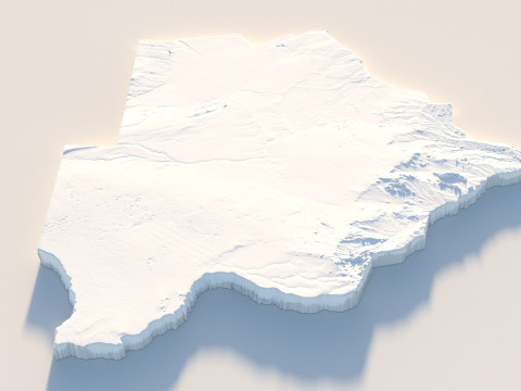 Botswana Terrain Map Model 3D