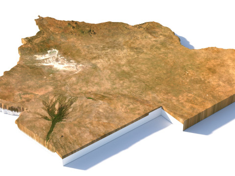 Botswana Terrain Map Model 3D