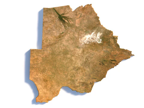 Botswana Terrain Map 3D Model