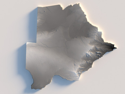 Botswana Terrain Map Model 3D