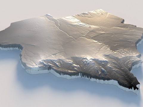 Botswana Terrain Map Model 3D