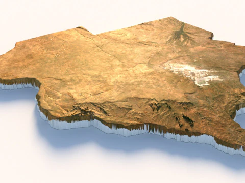 Botswana Terrain Map 3D Model
