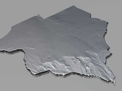 Botswana Terrain Map Model 3D