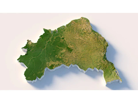 ब्राज़ील भूभाग मानचित्र 3D मॉडल