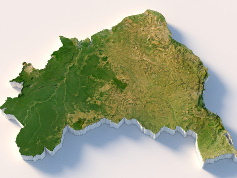 Brazil Terrain Map Modelo 3D