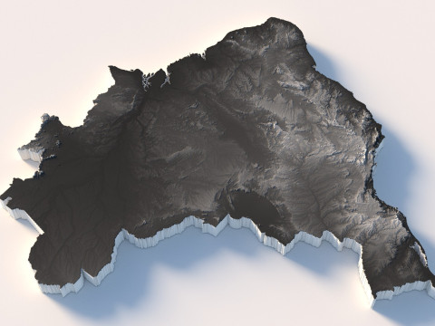 Brazil Terrain Map Modelo 3D