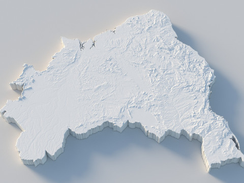 Brazil Terrain Map Modelo 3D