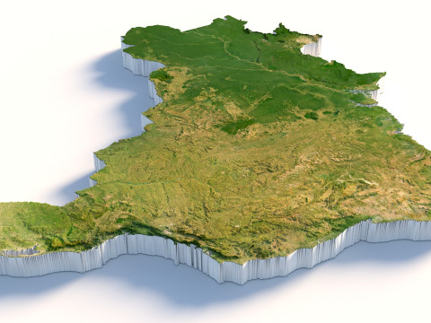 Brazil Terrain Map Modelo 3D