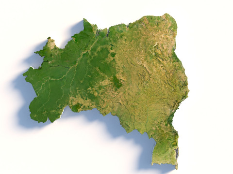 Brazil Terrain Map Modelo 3D