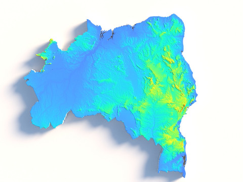 Brazil Terrain Map Modelo 3D