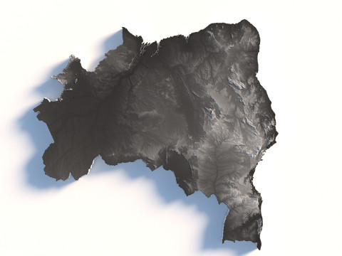Brazil Terrain Map Modelo 3D