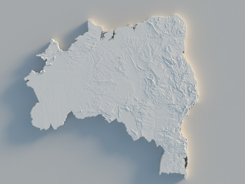 Brazil Terrain Map Modelo 3D
