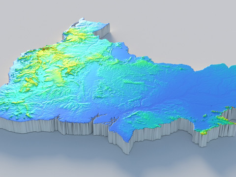 Brazil Terrain Map Modelo 3D