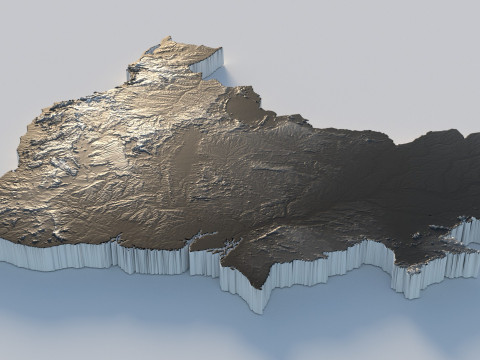 Brazil Terrain Map Modelo 3D