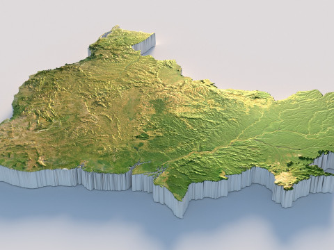 Brazil Terrain Map Modelo 3D
