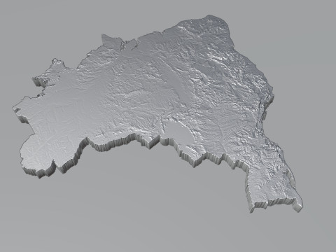 Brazil Terrain Map Modelo 3D