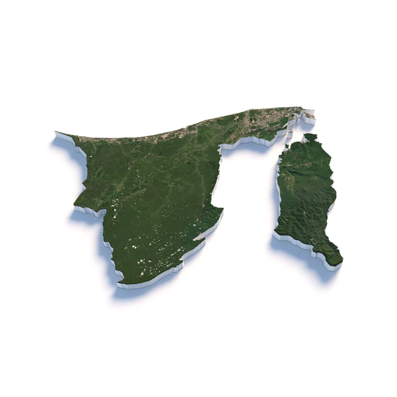 Brunei Terrain Map 3D Model .c4d .max .obj .3ds .fbx .stl .blend 