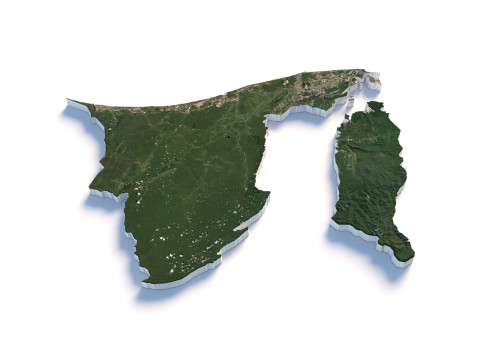 Brunei Terrain Map 3D 模型