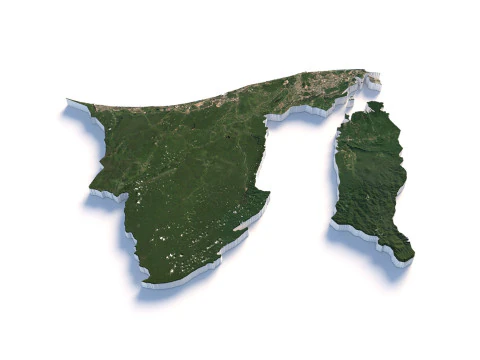 Brunei-terreinkaart 3D Model