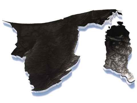 Brunei Terrain Map 3D Model
