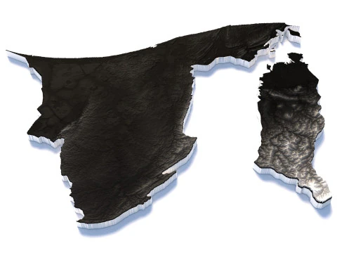 Brunei Terrain Map 3D Model