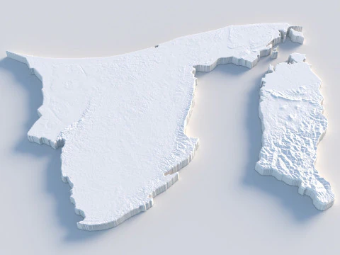 Brunei Terrain Map 3D Model