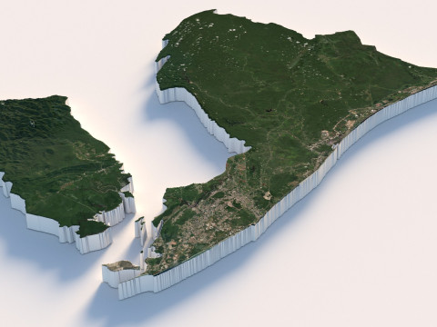 Brunei Terrain Map 3D Model