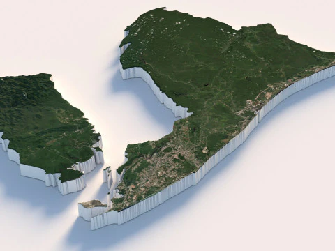 Brunei Terrain Map 3D Model