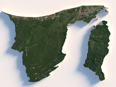 Brunei Terrain Map 3D Model