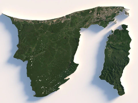 Brunei Terrain Map 3D Model
