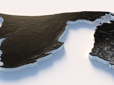 Brunei Terrain Map 3D Model