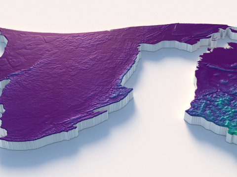 Brunei Terrain Map 3D Model