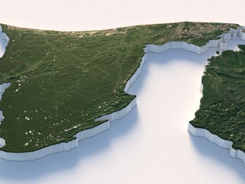 Brunei Terrain Map 3D Model